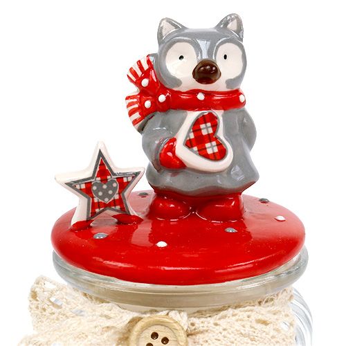 Floristik24 Bonbonnière avec couvercle renard Ø7,5cm H16cm