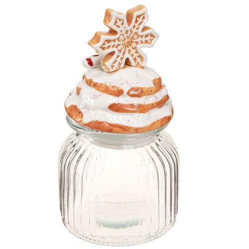 Article Pot à bonbons Pot à biscuits de Noël Flocon de neige H20cm