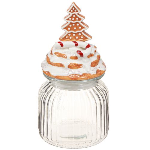 Article Verre bonbonnière de Noël, pot à biscuits sapin Ø11cm H21cm