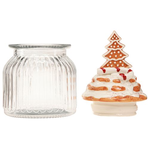 Article Verre bonbonnière de Noël, pot à biscuits sapin Ø11cm H21cm
