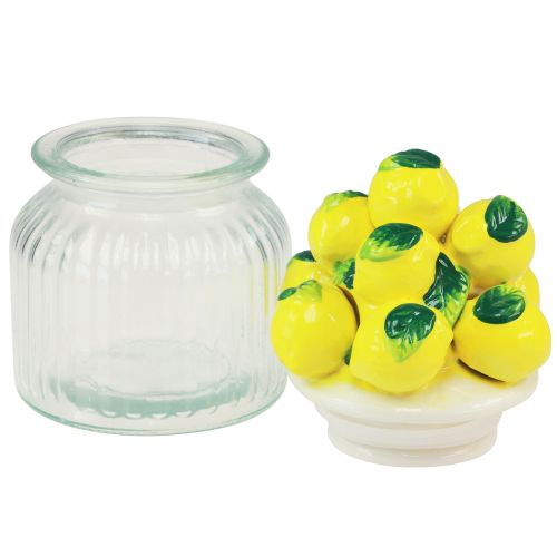 Article Pot à bonbons avec couvercle pot à biscuits citron Ø11cm H19cm