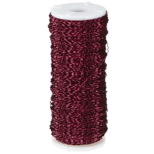 Floristik24 Fil effet bouillon Ø0.30mm 140m Bordeaux