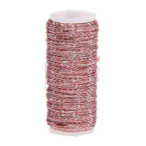 Floristik24 Fil effet bouillon Ø0.30mm 100g/140m rose