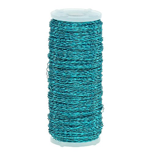 Floristik24 Fil effet bouillon Ø0.30mm 100g/140m turquoise