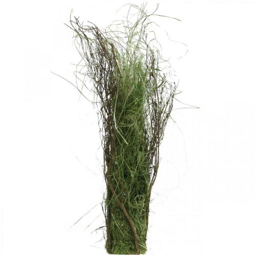 Floristik24 Buisson d&#39;herbe déco avec branches Touffe d&#39;herbe séchée 65×12cm