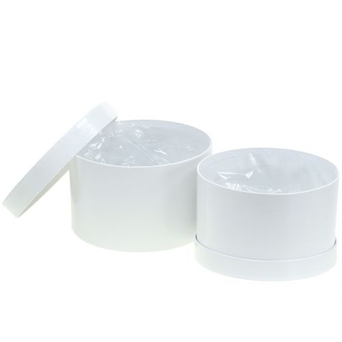 Floristik24 Jardinière blanche Ø18 / 20cm 2pcs