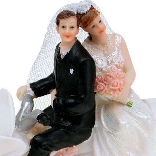 Floristik24 Figurine de couple de mariés sur moto 12cm
