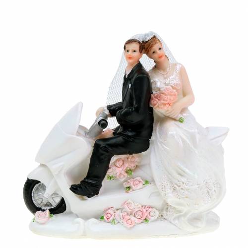 Floristik24 Figurine de couple nuptial sur moto 12cm