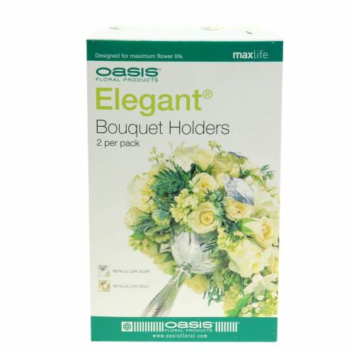 Floristik24 Porte-bouquet de mariée élégant mousse florale dorée 2 pcs