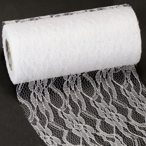 Ruban de dentelle large pour chemin de table blanc 150 mm 10 m