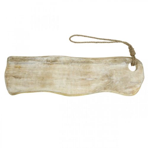 Article Plateau en bois, plateau avec cordon, bois naturel lavé blanc, shabby chic L60cm