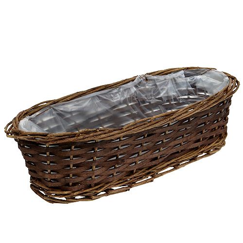 Floristik24 Corbeille à pain ovale non pelée 35cm H10cm