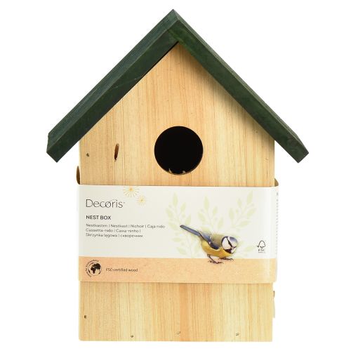 Article Nichoir Incubateur Mésange Bleue Vert Naturel 16x11x19,5cm