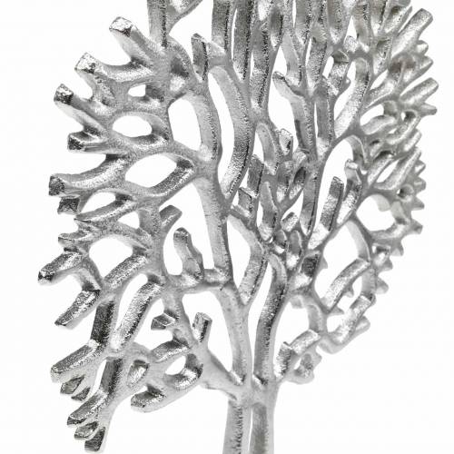 Floristik24 Arbre décoratif en hêtre argenté, silhouette d'arbre en métal, arbre décoratif sur bois de manguier