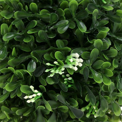Floristik24 Boule de buis avec fleurs boule décorative verte Ø15cm 1 pc