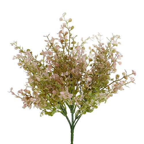 Floristik24 Branche de buis rose, rose avec mica 32cm