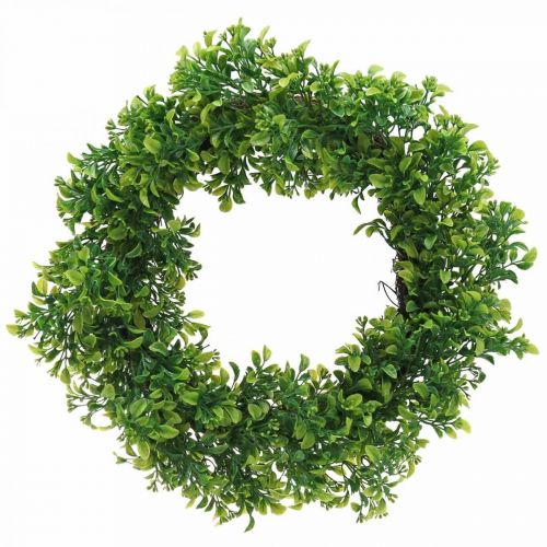 Couronne de buis artificielle déco verte Ø41cm