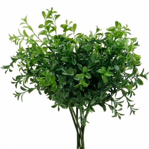Boite branches buis sur pique plante verte artificielle 6 pcs