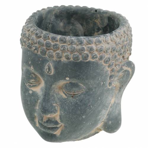 Floristik24 Tête de Bouddha à planter aspect antique béton noir Ø8 H8cm