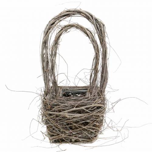 Floristik24 Panier décoratif en osier avec poignée naturel H36.5cm H45cm lot de 2