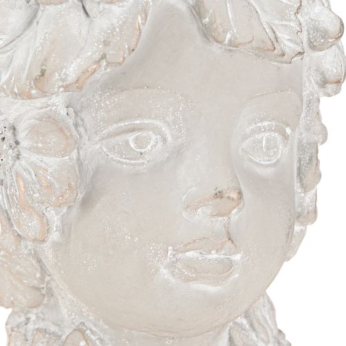 Article Buste en pierre moulée sculpture femme jardinière antique H21,5cm