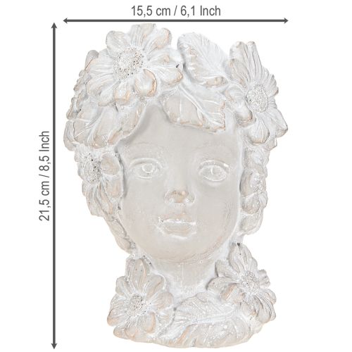 Article Buste en pierre moulée sculpture femme jardinière antique H21,5cm