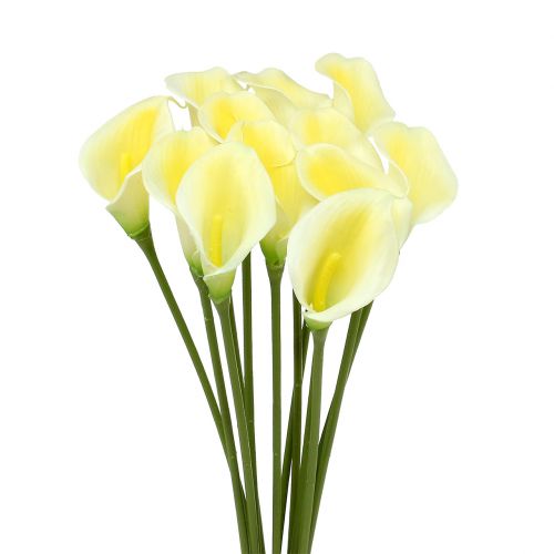 Calla artificielle jaune 57cm 12pcs