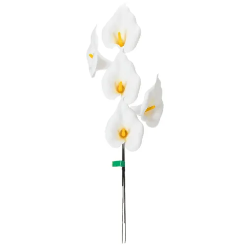 Lys calla artificiel à étamines jaunes, fleurs décoratives, 35 cm, lot de 10 | Floristik24.be