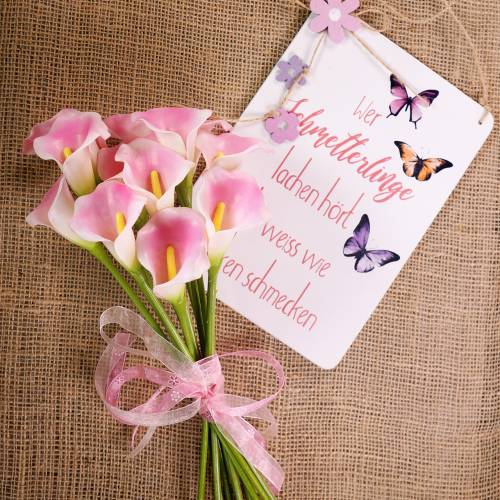 Floristik24 Calla fleur décorative rose 57cm 12pcs