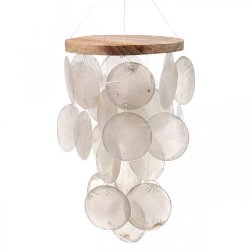 Floristik24 Carillon à vent Capiz décoration à suspendre coquillages nacre Ø12cm 37cm