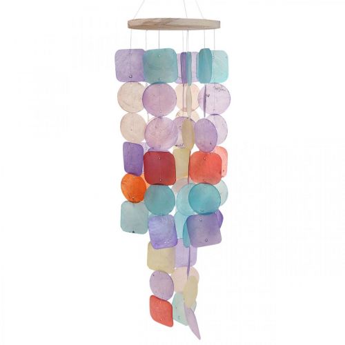 Carillon à vent Capiz à suspendre décoration coquillages nacre Ø14cm 67cm