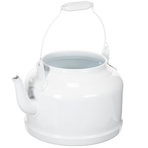 Charmante théière décorative blanche, pot de fleurs en métal de style champêtre, pot de fleurs vintage 27 x 20,5 cm acheter | Floristik24.be