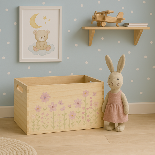 Article Petite boîte en bois boîte en bois fleurs papillon 30x18cm