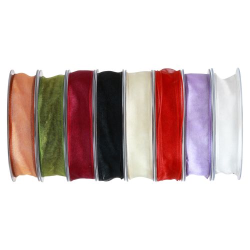 Floristik24 Ruban mousseline ruban organza 25mm 20m différentes couleurs