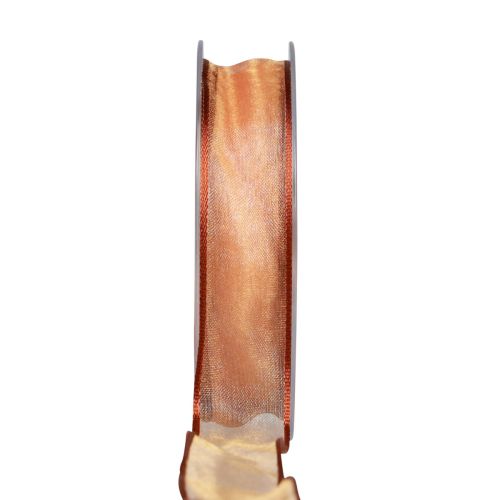 Floristik24 Ruban mousseline ruban organza organza orange 15mm 20m