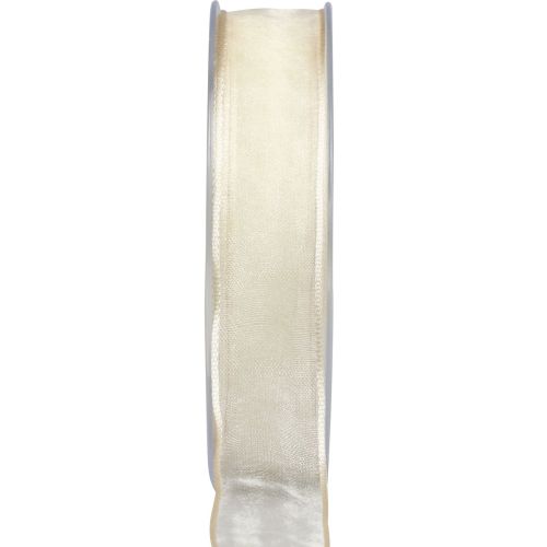 Ruban mousseline ruban organza ruban décoratif organza crème 25mm 20m