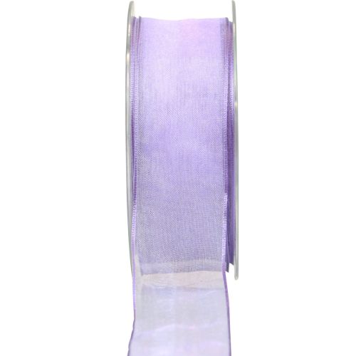 Floristik24 Ruban mousseline ruban organza ruban décoratif organza violet 40mm 20m