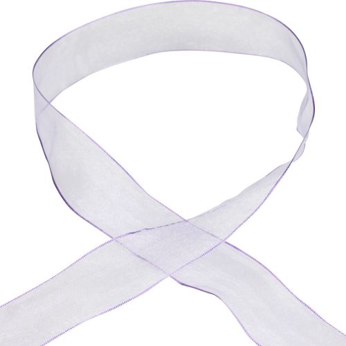 Article Ruban mousseline ruban organza ruban décoratif organza violet 40mm 20m