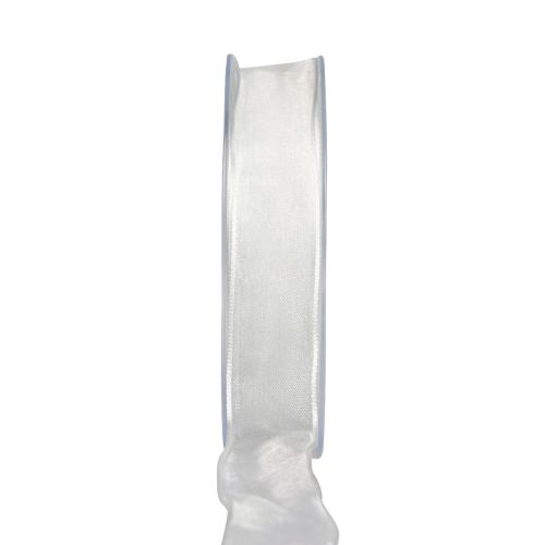 Ruban mousseline ruban organza ruban décoratif organza blanc 15mm 20m