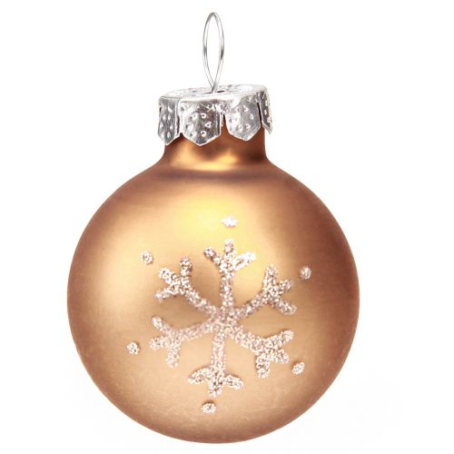 Article Boules de sapin de Noël en verre mini perle or blanc Ø3cm 9 pcs
