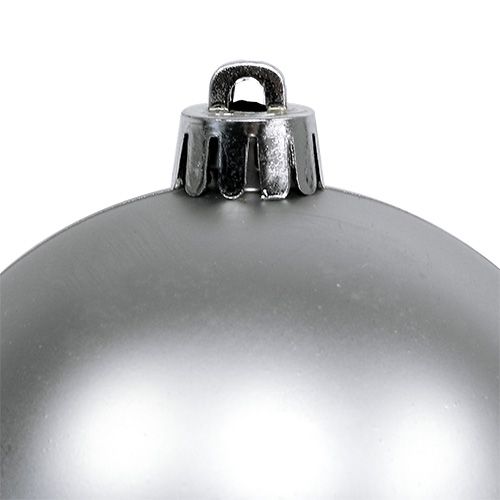 Article Boules de sapin de Noël plastique argent 8cm 6pcs