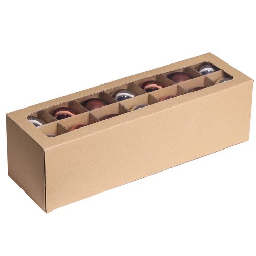 Boules de sapin de Noël boules en verre abricot argenté Ø5cm 24 pcs | Floristik24.be