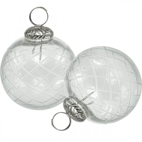 Floristik24 Boules de sapin de Noël, Boules de Noël transparentes Ø7.5cm 3pcs