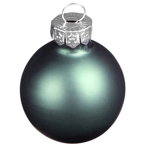 Floristik24 Boules de sapin de Noël en verre vert nacre gris Ø5cm 24 pcs