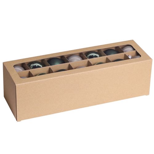 Boules de sapin de Noël en verre vert nacre gris Ø5cm 24 pcs | Floristik24.be