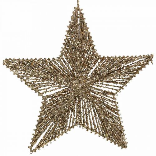 Décorations de sapin de Noël, décorations de l&#39;Avent, pendentifs étoiles dorés L30cm 4 pcs