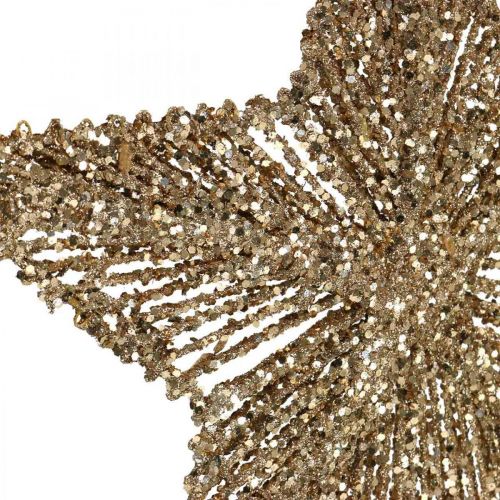 Article Décorations de sapin de Noël, décorations de l'Avent, pendentifs étoiles dorés L15cm 8 pcs