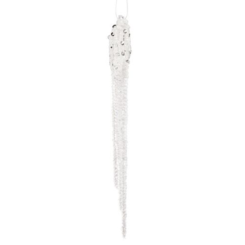 Article Décoration de sapin de Noël décoration de glaçons argent clair 15cm 8pcs