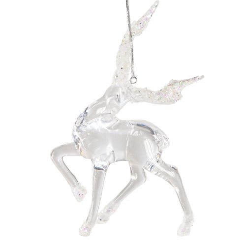 Article Décoration d&#39;arbre de Noël cerf figurine décorative acrylique 12,5/15cm 2pcs