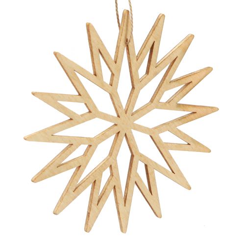 Article Décoration de sapin de Noël décoration en bois flocon de neige baie 10cm 12 pcs
